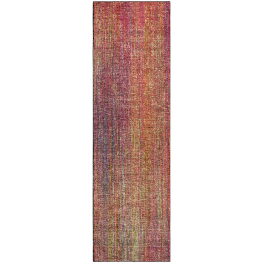 Premium Machine Washable Mayfield  Red 2'3" x 7'6" Runner Rug. Picture 1