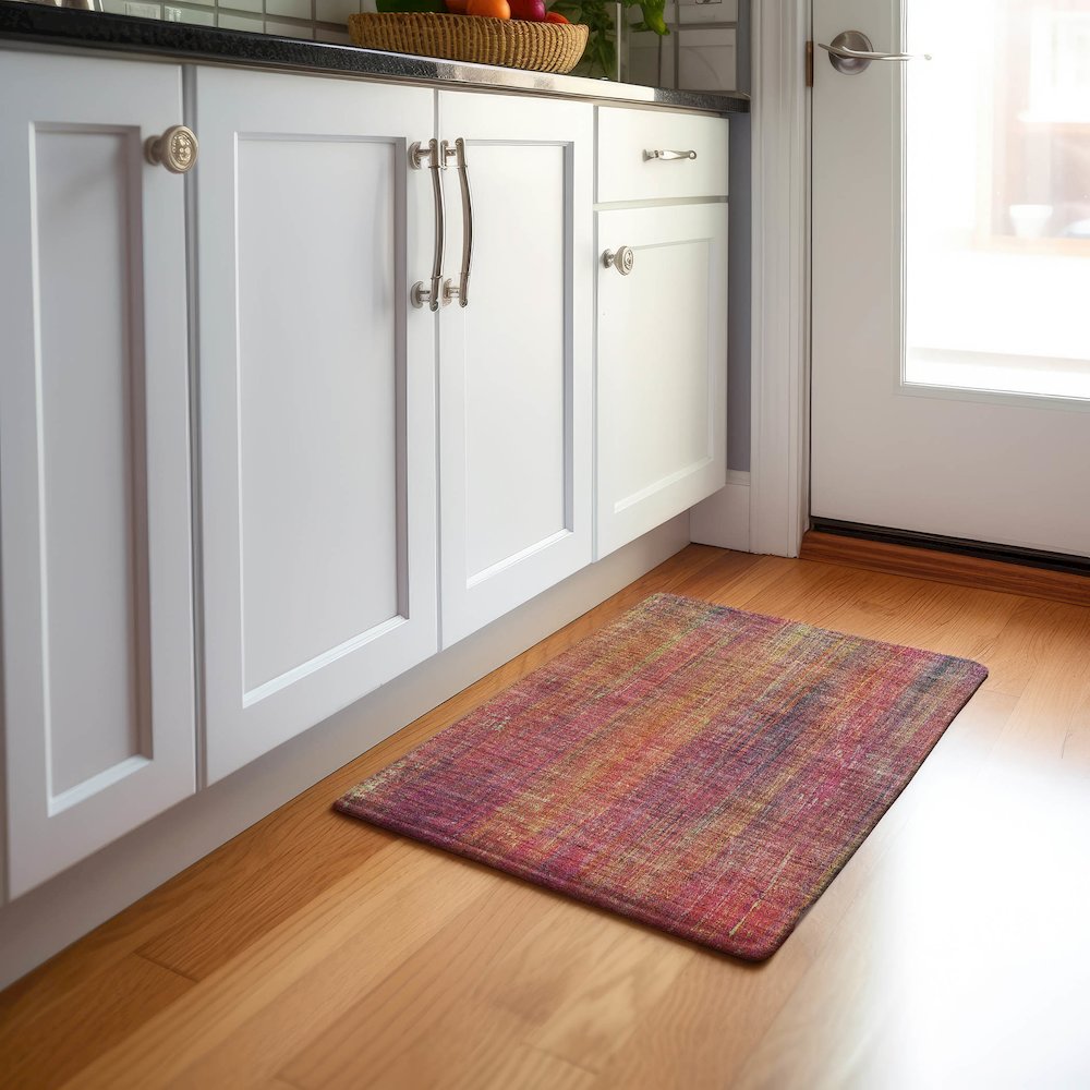 Premium Machine Washable Mayfield  Red 1'8" x 2'6" Rug. Picture 5
