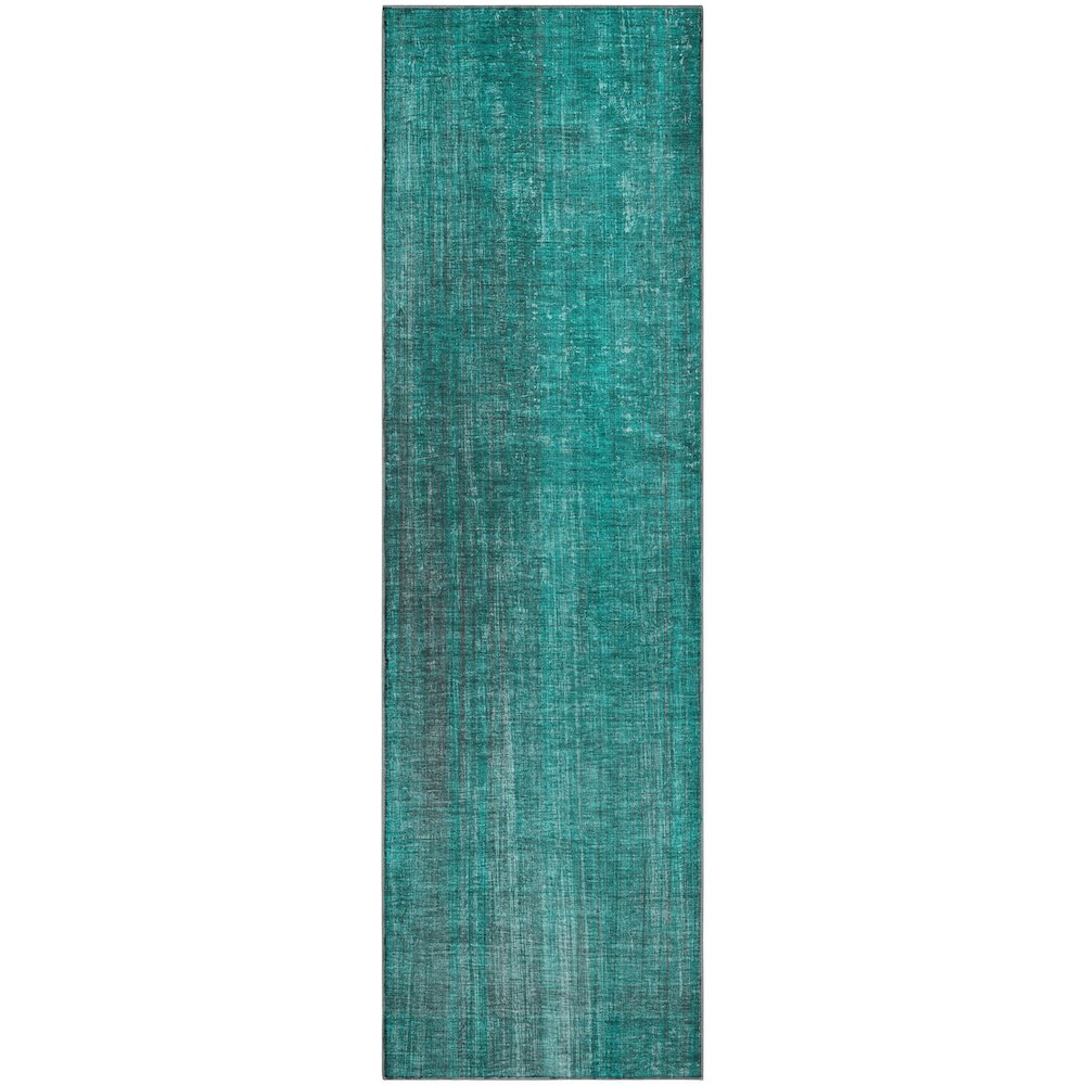 Premium Machine Washable Mayfield  Teal 2'3" x 7'6" Runner Rug. Picture 1