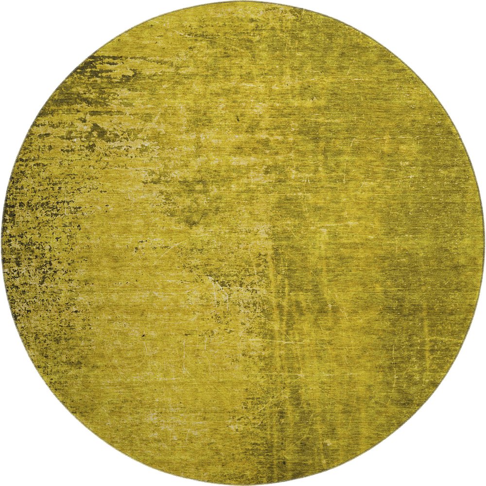 Premium Machine Washable Mayfield  Gold 8' x 8' Round Rug. Picture 1