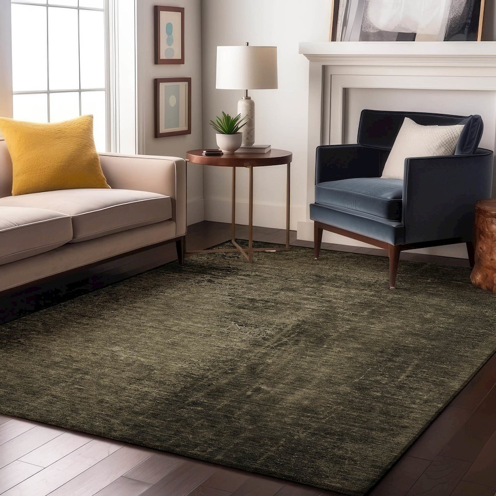 Premium Machine Washable Mayfield  Gray 2'6" x 3'10" Rug. Picture 5