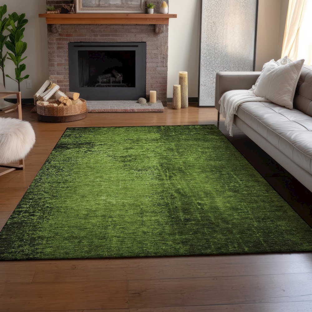 Premium Machine Washable Mayfield  Green 2'6" x 3'10" Rug. Picture 6