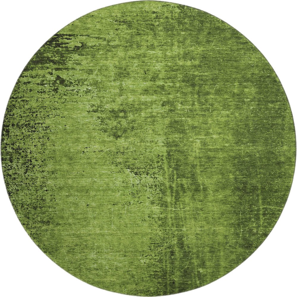 Premium Machine Washable Mayfield  Green 8' x 8' Round Rug. Picture 1