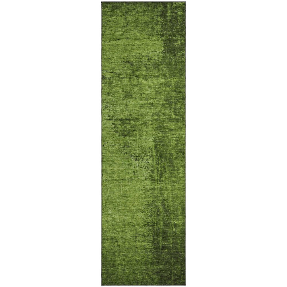 Premium Machine Washable Mayfield  Green 2'3" x 7'6" Runner Rug. Picture 1
