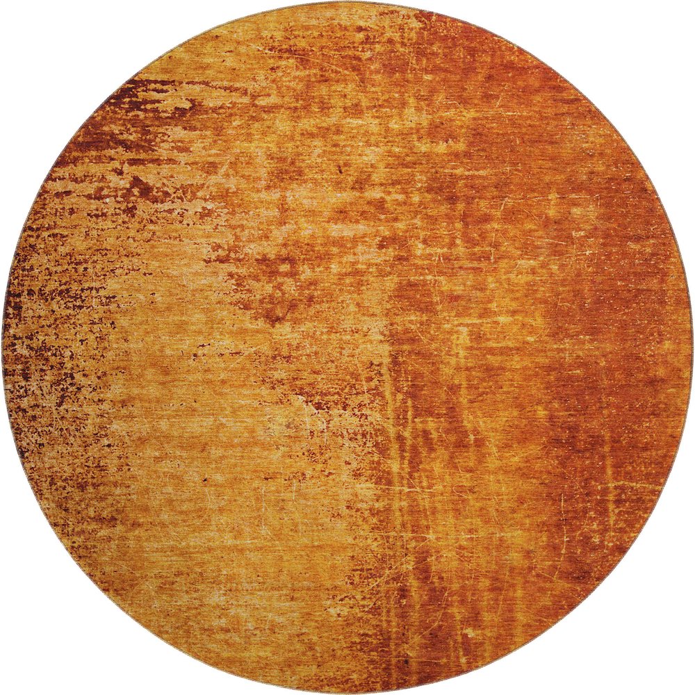 Premium Machine Washable Mayfield  Paprika 8' x 8' Round Rug. Picture 1