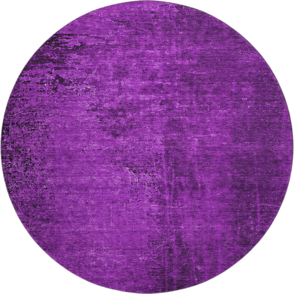 Premium Machine Washable Mayfield  Purple 8' x 8' Round Rug. Picture 1