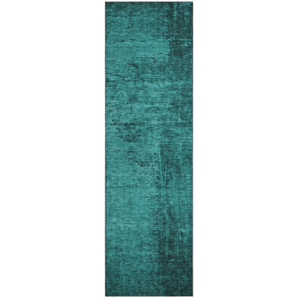 Premium Machine Washable Mayfield  Teal 2'3" x 7'6" Runner Rug. Picture 1