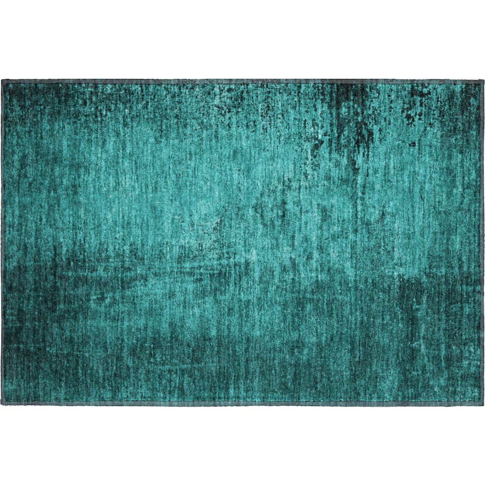 Premium Machine Washable Mayfield  Teal 1'8" x 2'6" Rug. Picture 1