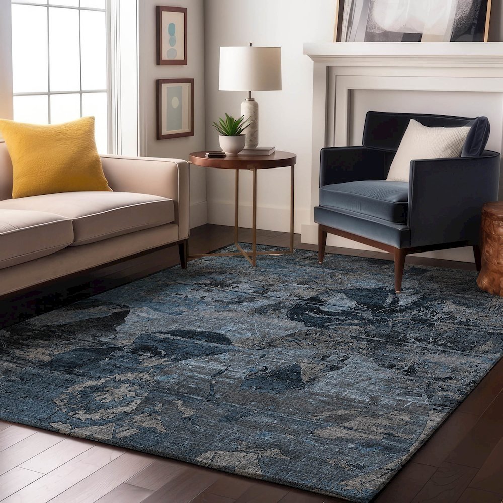 Premium Machine Washable Mayfield  Denim 2'6" x 3'10" Rug. Picture 5
