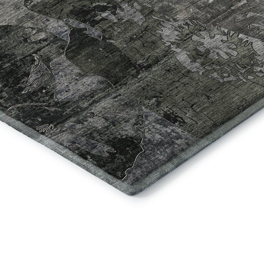 Premium Machine Washable Mayfield  Gray 1'8" x 2'6" Rug. Picture 3