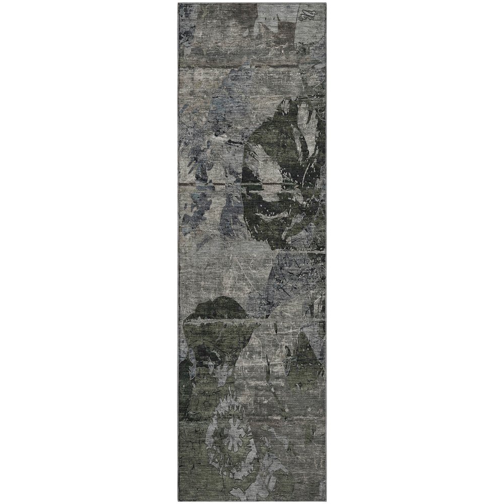 Premium Machine Washable Mayfield  Gray 2'3" x 7'6" Runner Rug. Picture 1