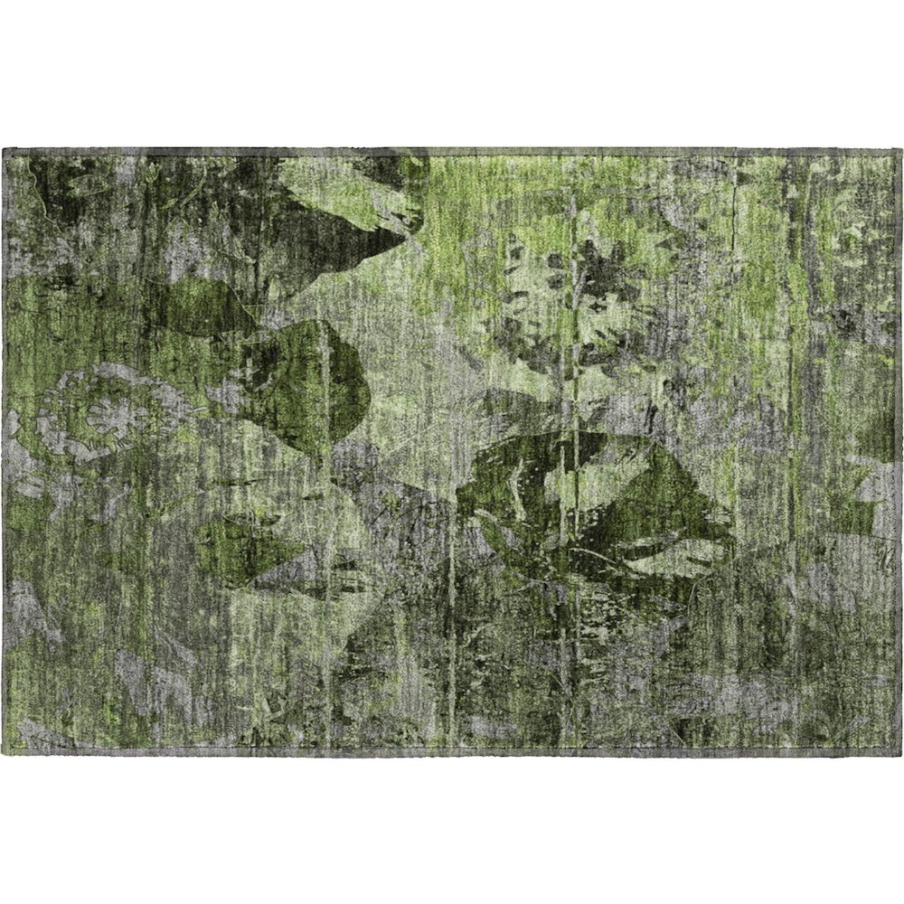 Premium Machine Washable Mayfield  Green 1'8" x 2'6" Rug. Picture 1