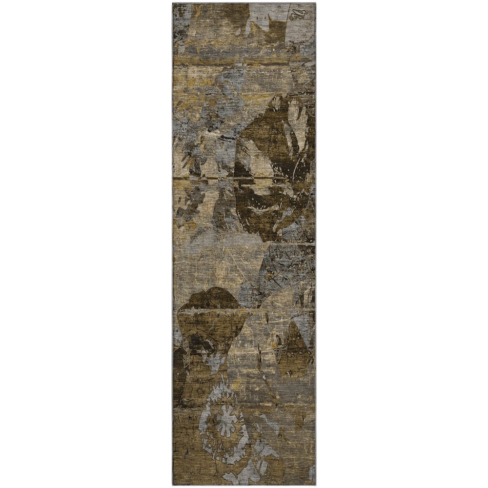 Premium Machine Washable Mayfield  Mocha 2'3" x 7'6" Runner Rug. Picture 1