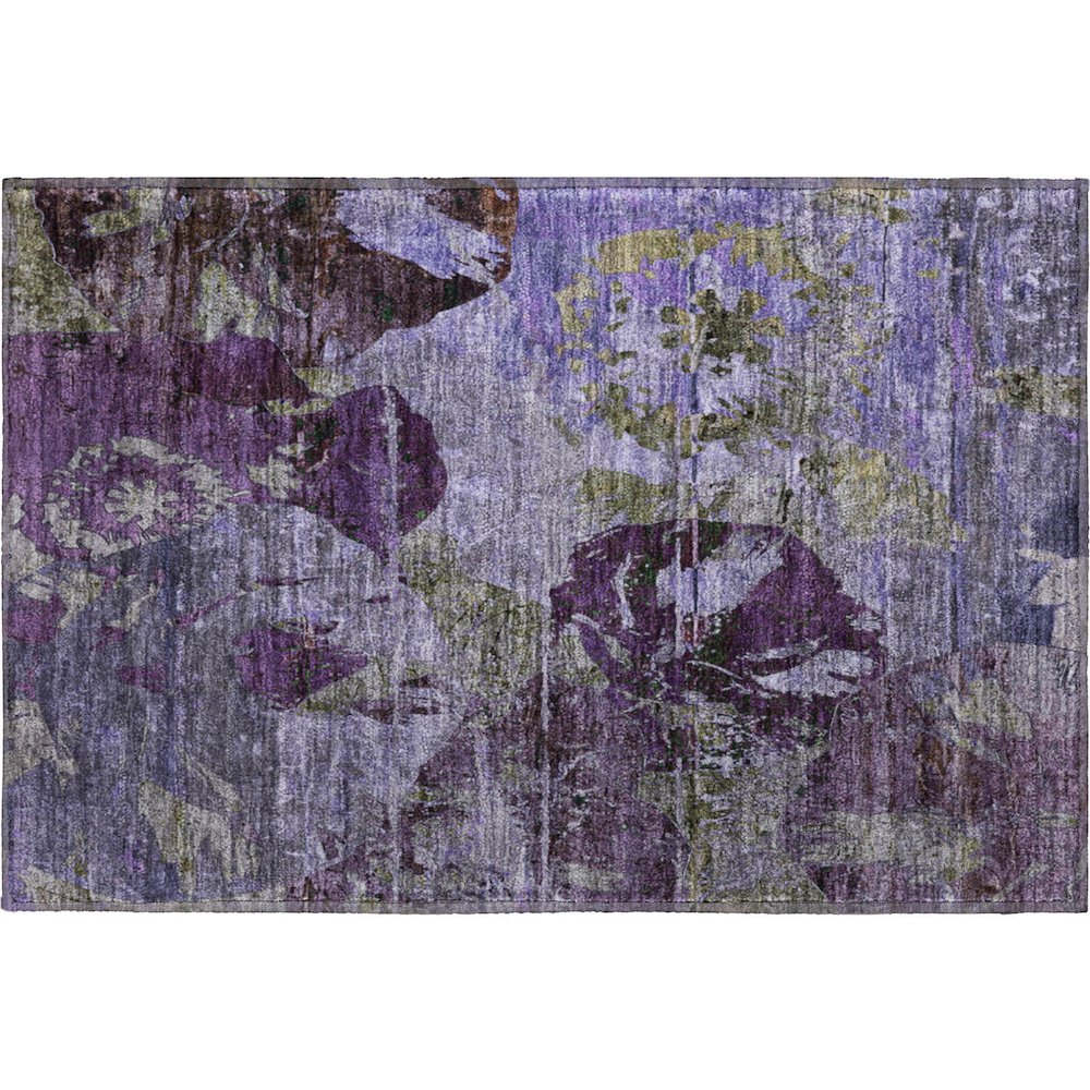 Premium Machine Washable Mayfield  Purple 1'8" x 2'6" Rug. Picture 1