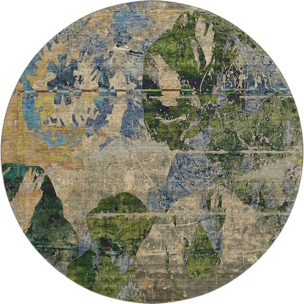 Premium Machine Washable Mayfield  Taupe 8' x 8' Round Rug. Picture 1