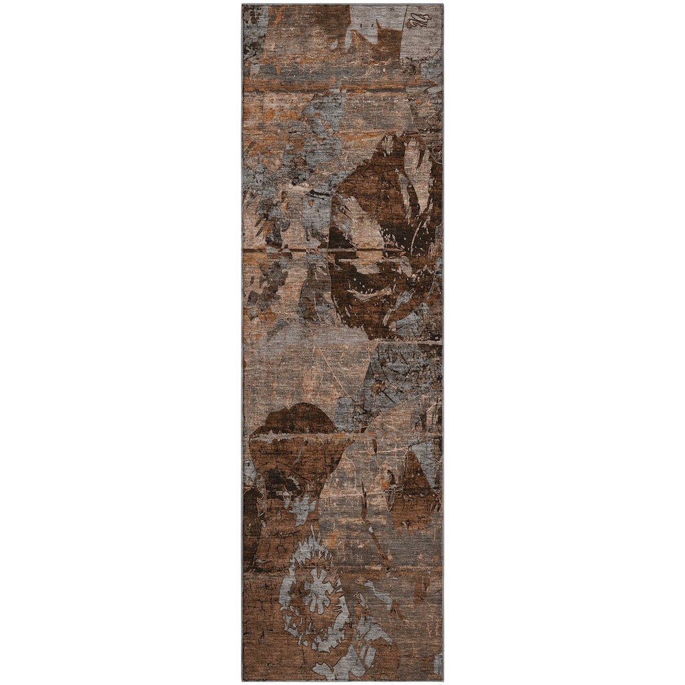 Premium Machine Washable Mayfield  Terracotta 2'3" x 7'6" Runner Rug. Picture 1