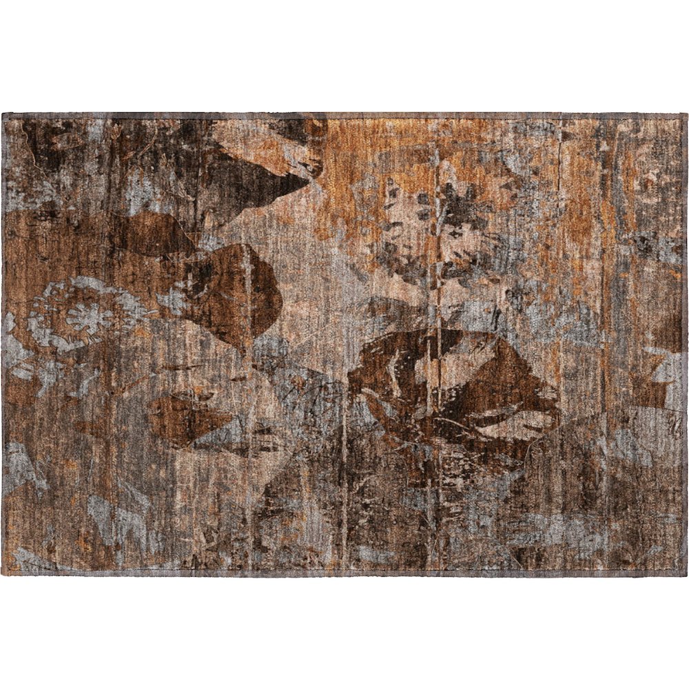 Premium Machine Washable Mayfield  Terracotta 1'8" x 2'6" Rug. Picture 1