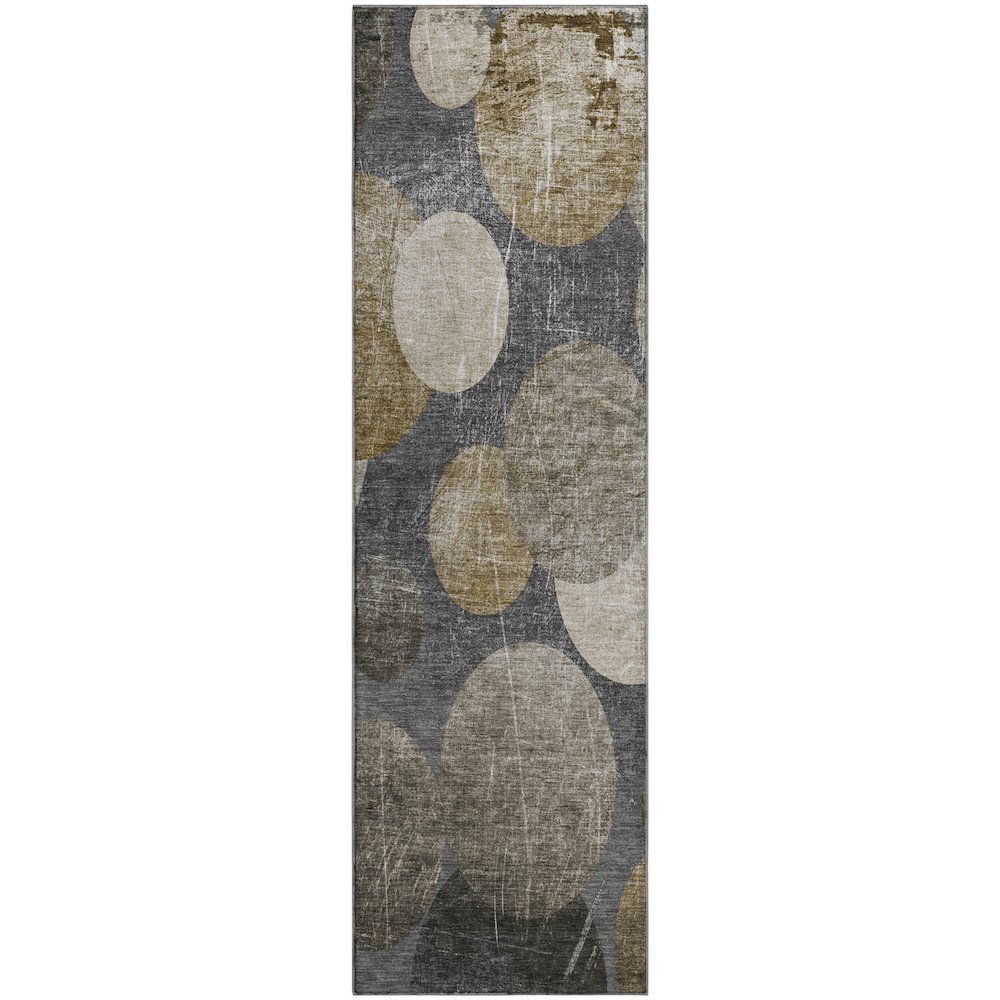 Premium Machine Washable Mayfield  Brown 2'3" x 7'6" Runner Rug. Picture 1