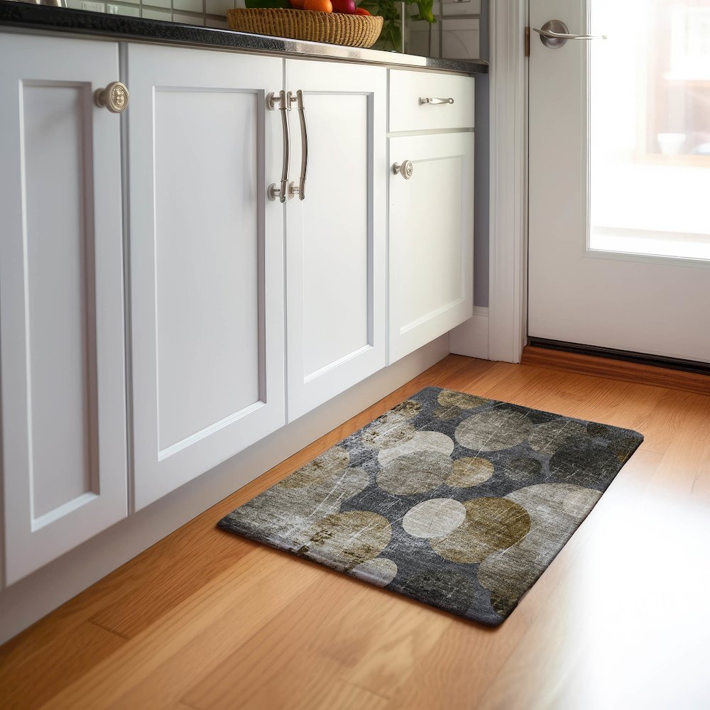 Premium Machine Washable Mayfield  Brown 1'8" x 2'6" Rug. Picture 5
