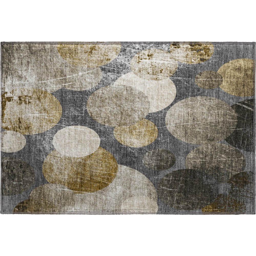 Premium Machine Washable Mayfield  Brown 1'8" x 2'6" Rug. Picture 1