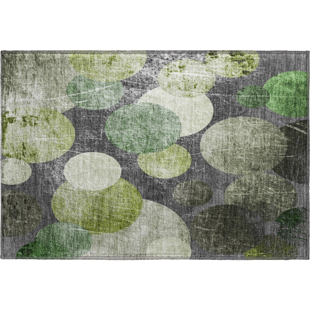 Premium Machine Washable Mayfield  Green 1'8" x 2'6" Rug. Picture 1