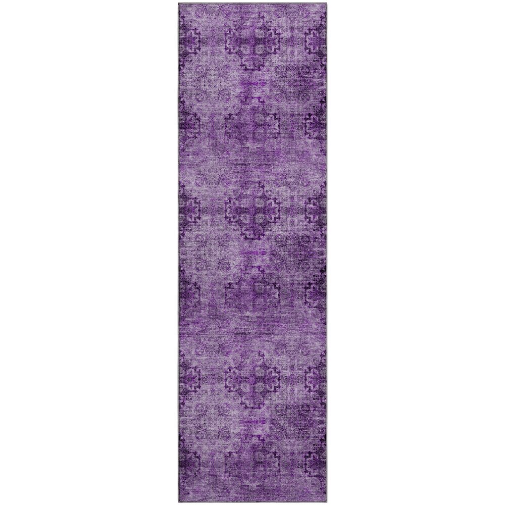 Premium Machine Washable Mayfield  Eggplant 2'3" x 7'6" Runner Rug. Picture 1
