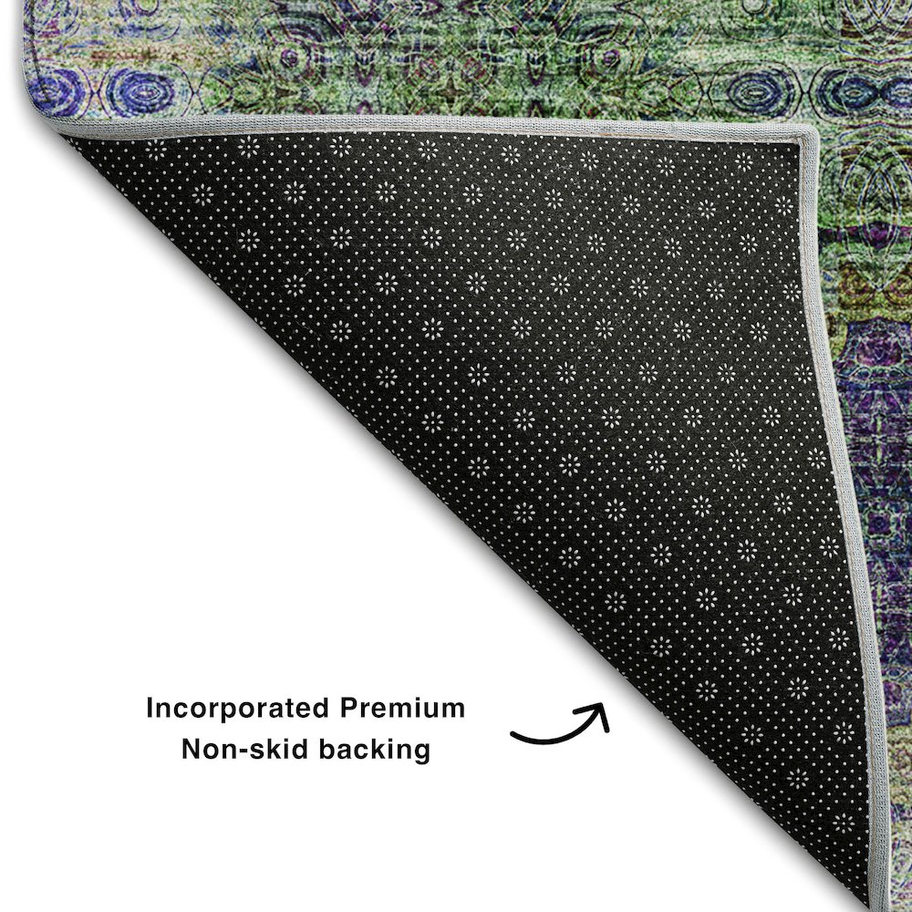 Premium Machine Washable Mayfield  Purple 1'8" x 2'6" Rug. Picture 2
