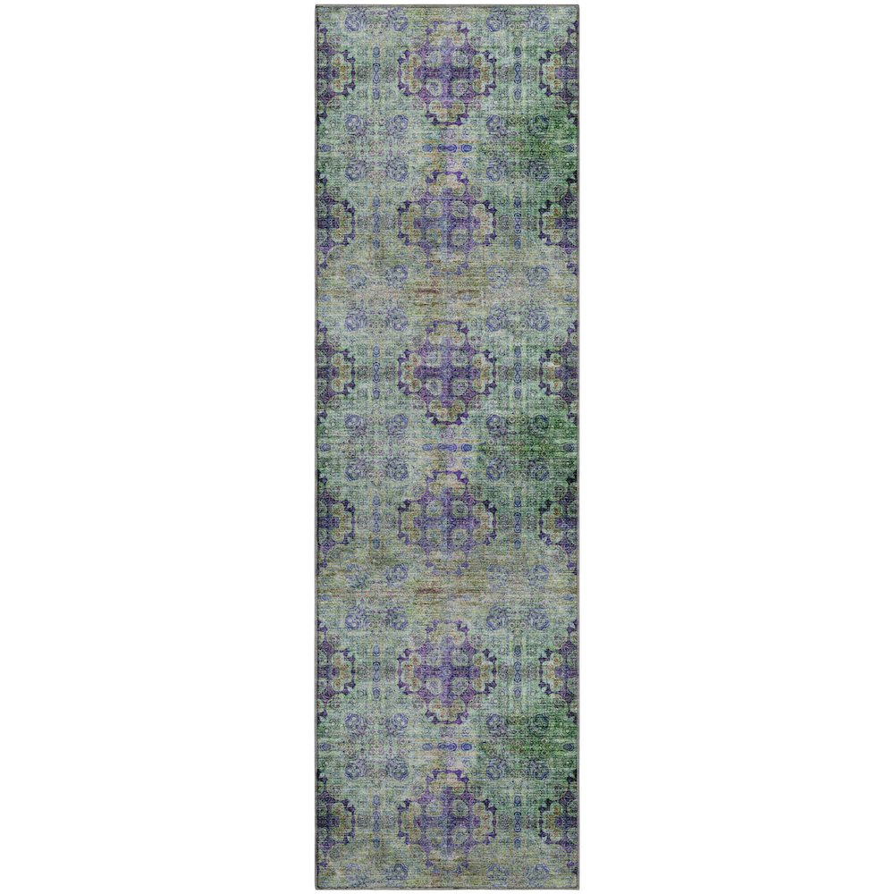 Premium Machine Washable Mayfield  Purple 2'3" x 7'6" Runner Rug. Picture 1