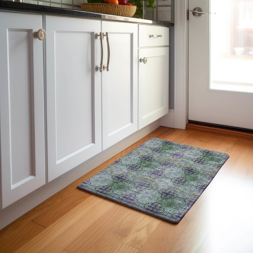 Premium Machine Washable Mayfield  Purple 1'8" x 2'6" Rug. Picture 5