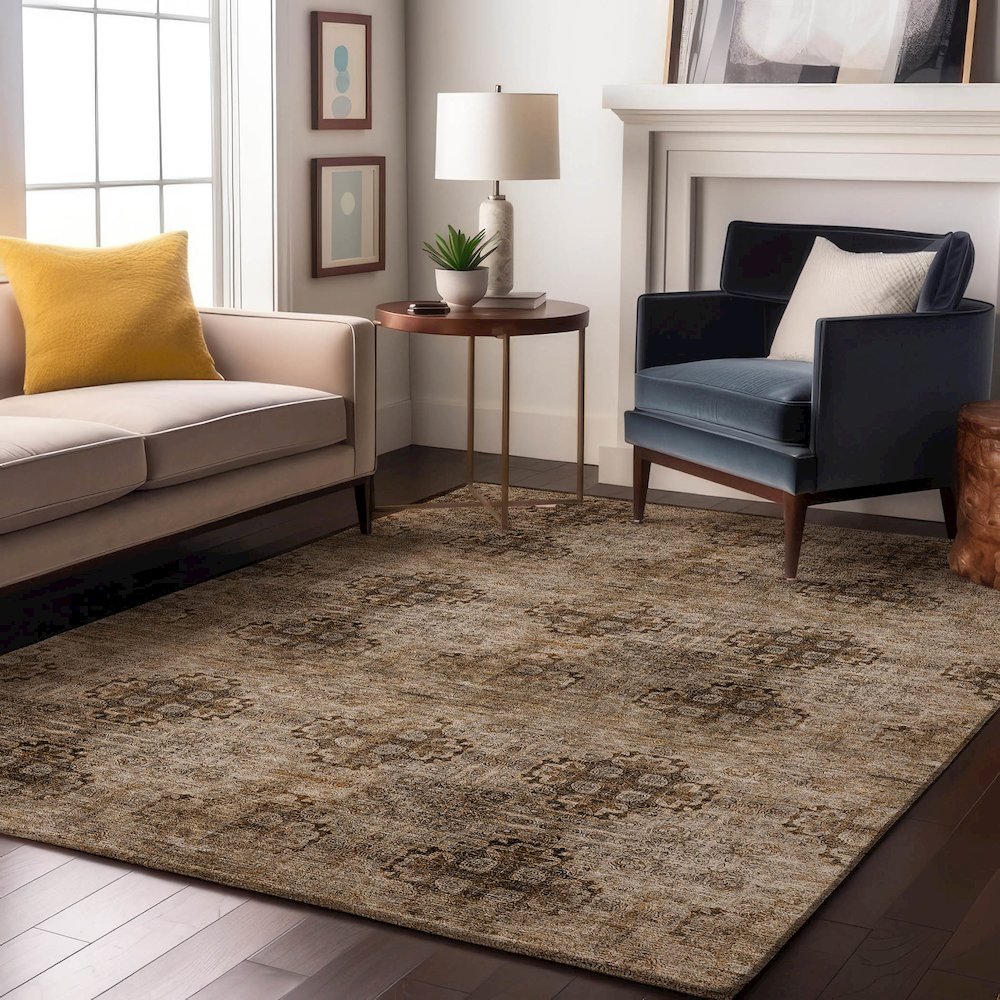 Premium Machine Washable Mayfield  Taupe 2'6" x 3'10" Rug. Picture 5