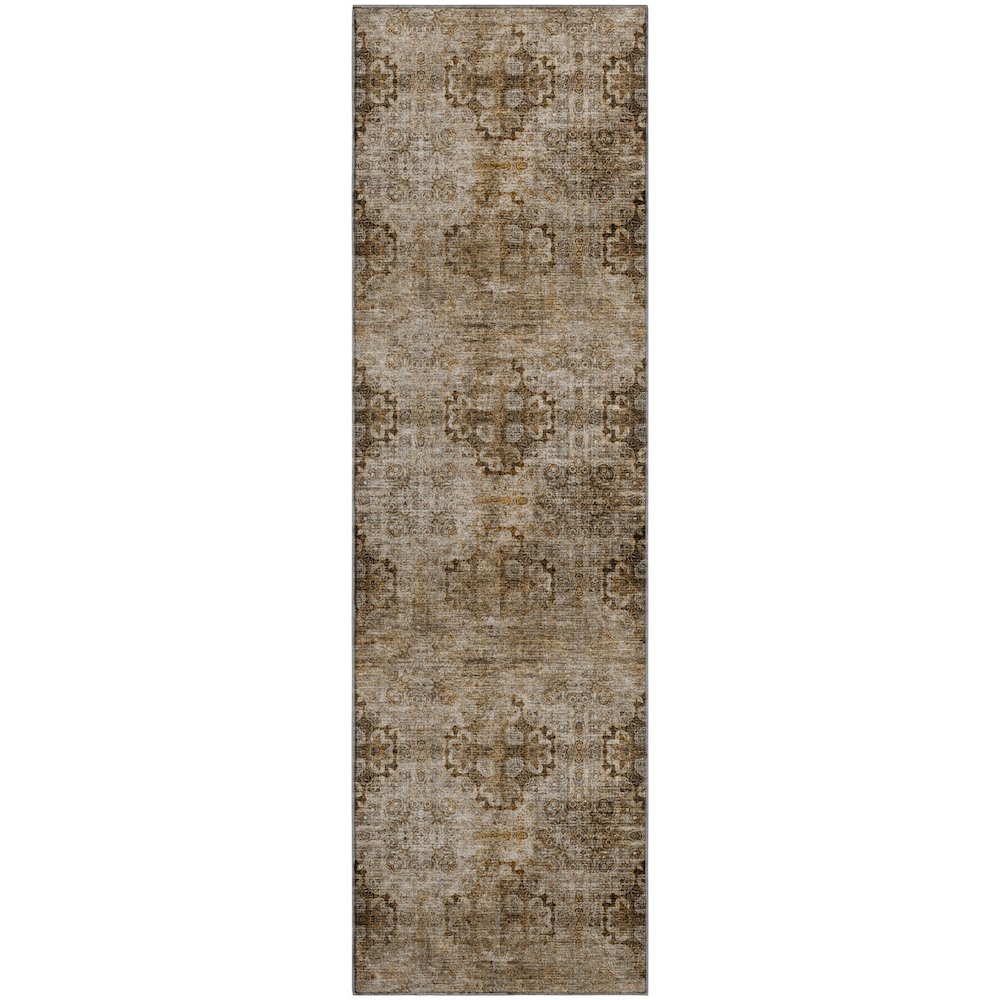 Premium Machine Washable Mayfield  Taupe 2'3" x 7'6" Runner Rug. Picture 1