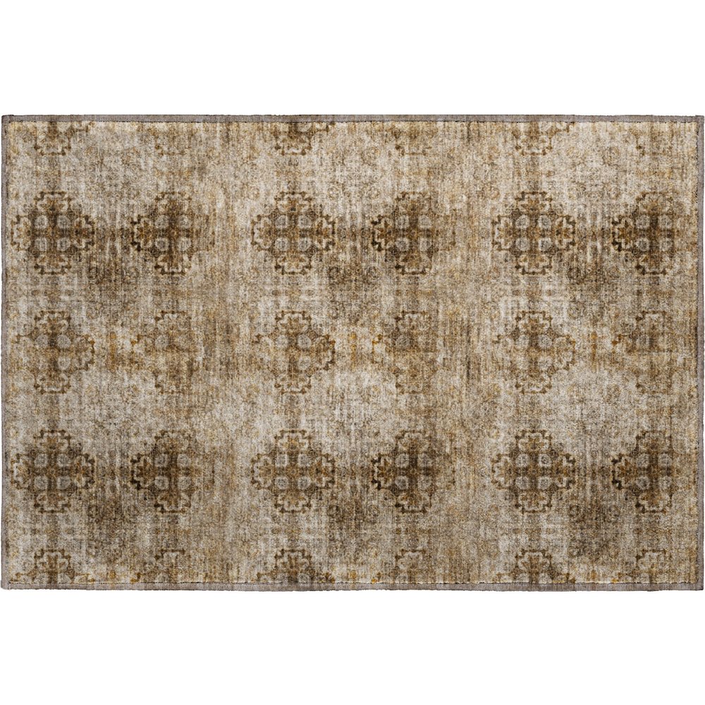Premium Machine Washable Mayfield  Taupe 1'8" x 2'6" Rug. Picture 1