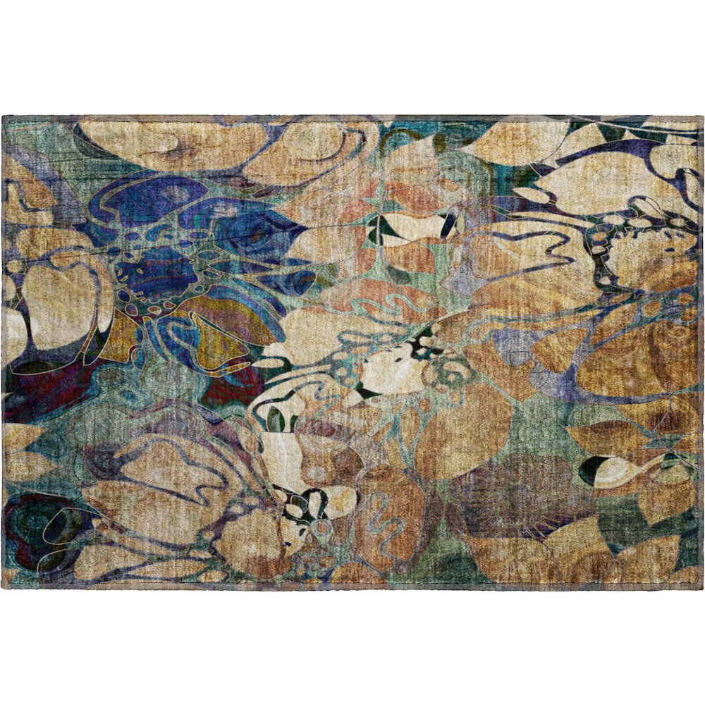Premium Machine Washable Mayfield  Beige 1'8" x 2'6" Rug. Picture 1