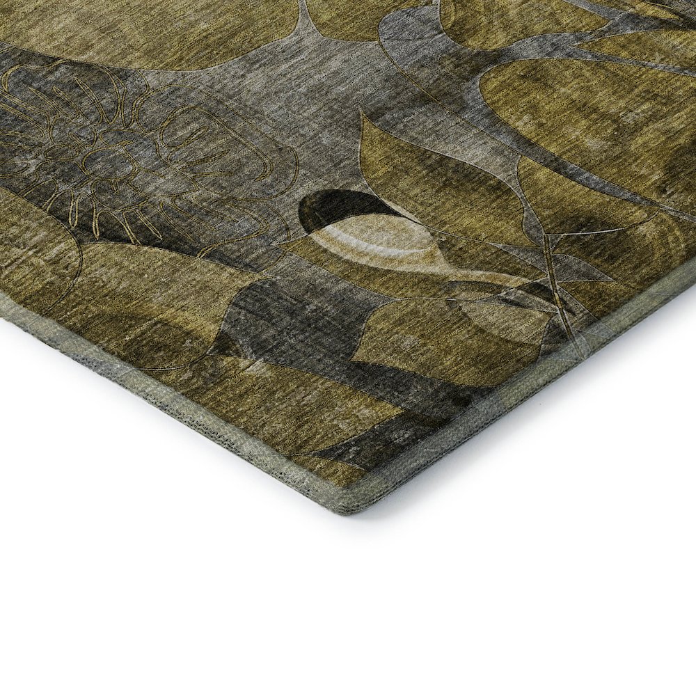Premium Machine Washable Mayfield  Brown 1'8" x 2'6" Rug. Picture 3