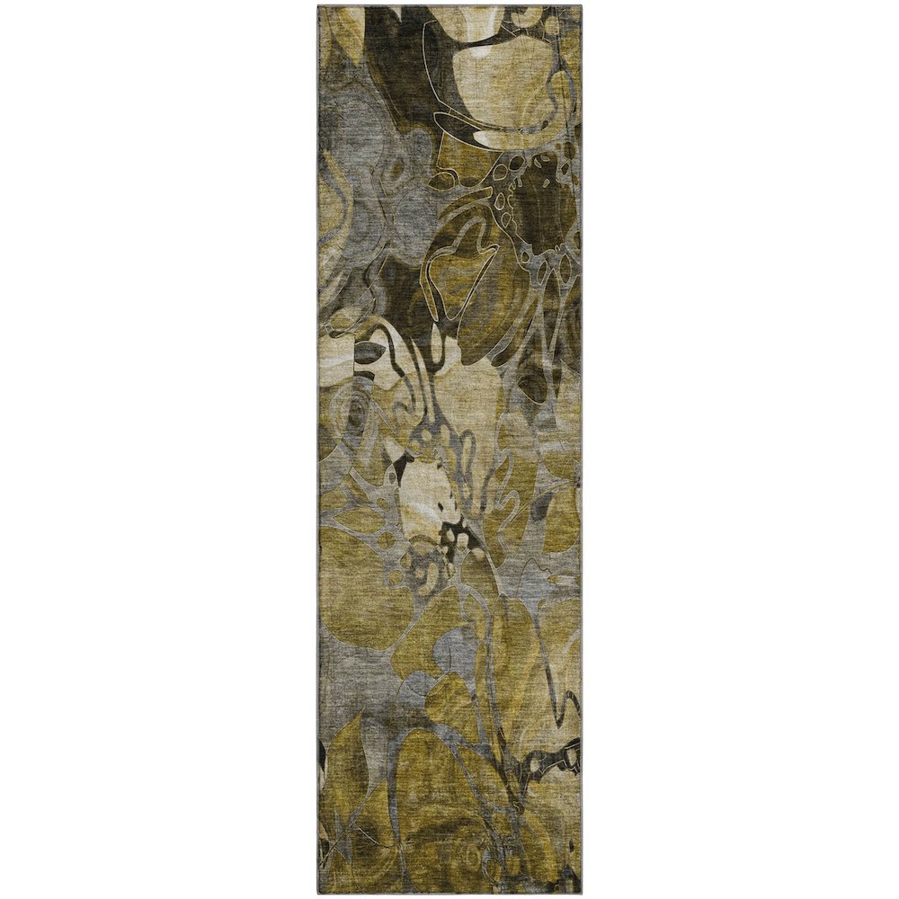 Premium Machine Washable Mayfield  Brown 2'3" x 7'6" Runner Rug. Picture 1