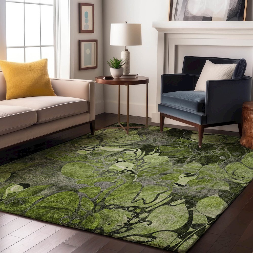 Premium Machine Washable Mayfield  Fern 2'6" x 3'10" Rug. Picture 5