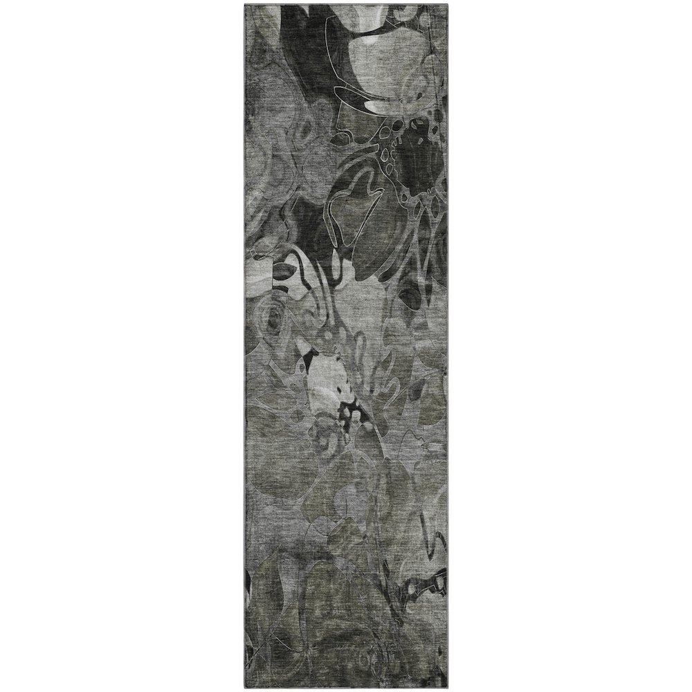 Premium Machine Washable Mayfield  Gray 2'3" x 7'6" Runner Rug. Picture 1