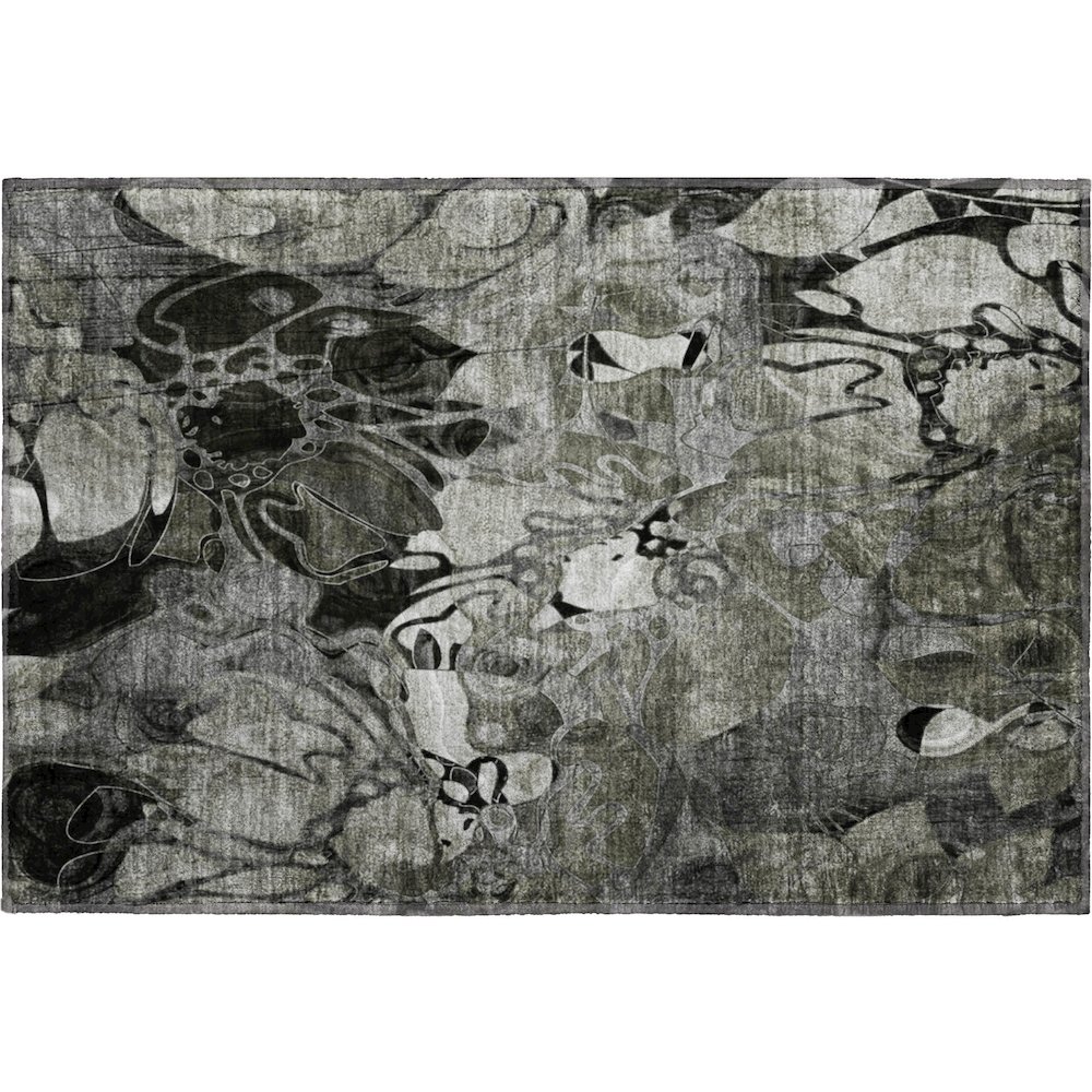 Premium Machine Washable Mayfield  Gray 1'8" x 2'6" Rug. Picture 1