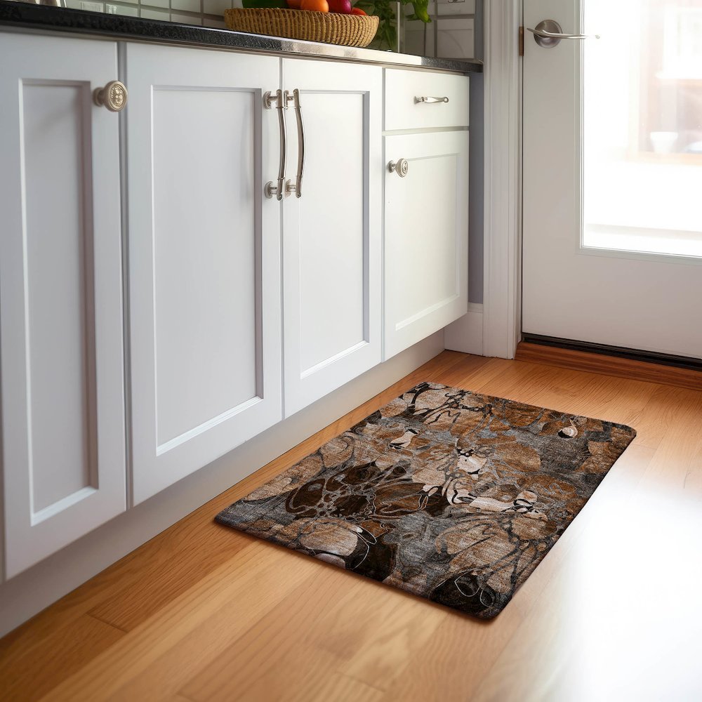 Premium Machine Washable Mayfield  Paprika 1'8" x 2'6" Rug. Picture 5