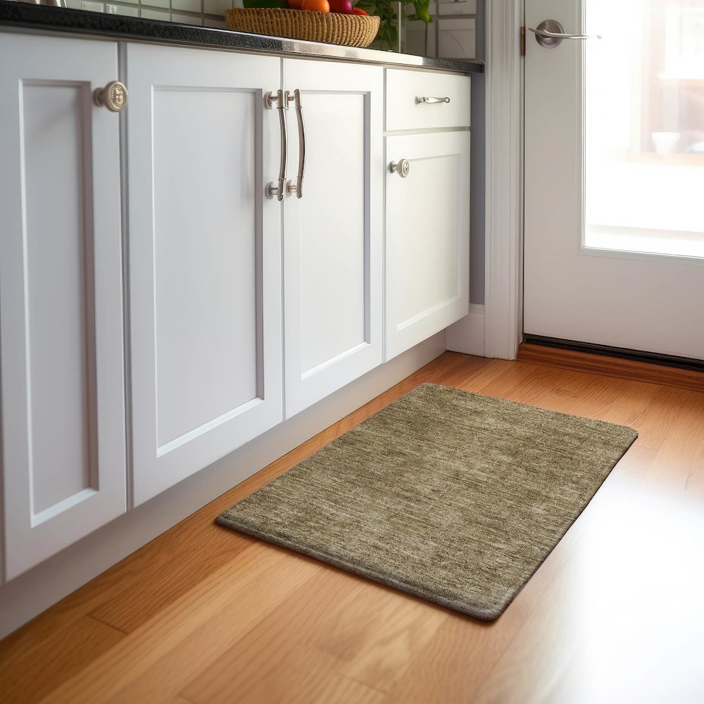 Premium Machine Washable Mayfield  Beige 1'8" x 2'6" Rug. Picture 5