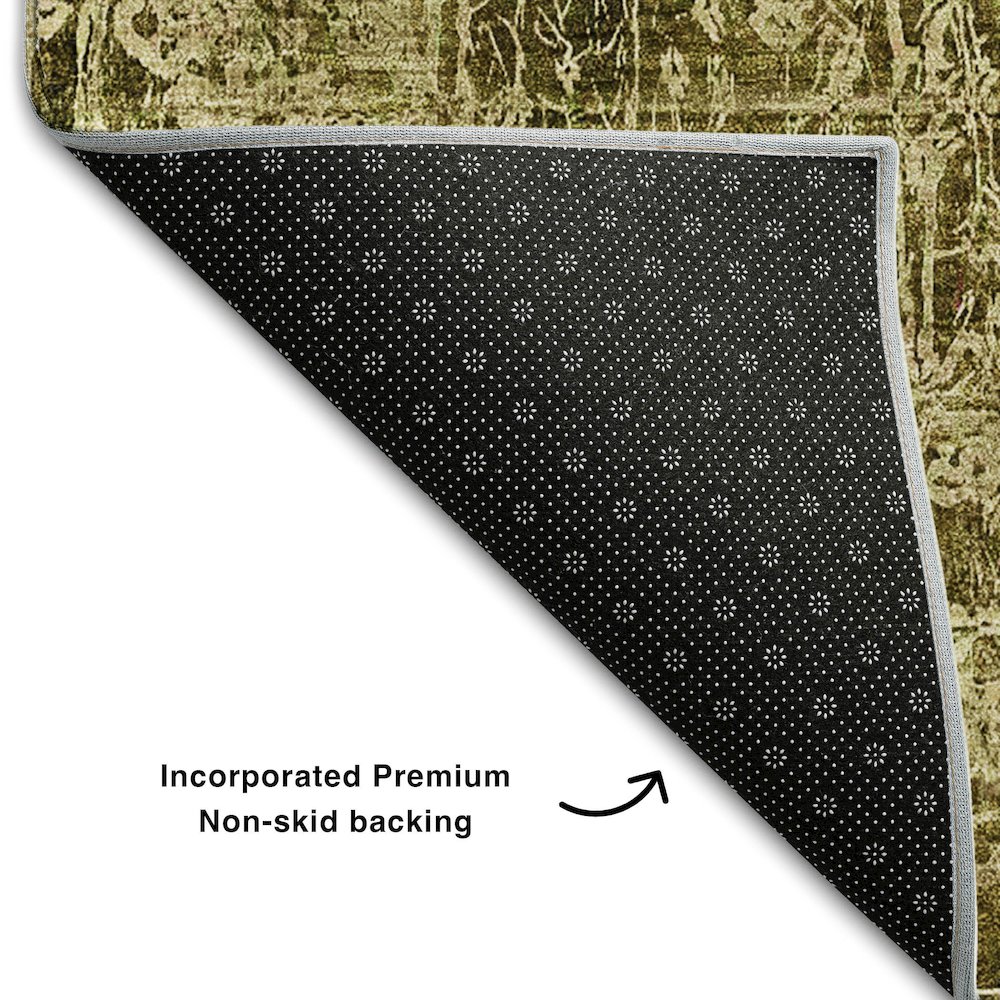 Premium Machine Washable Mayfield  Brown 1'8" x 2'6" Rug. Picture 2