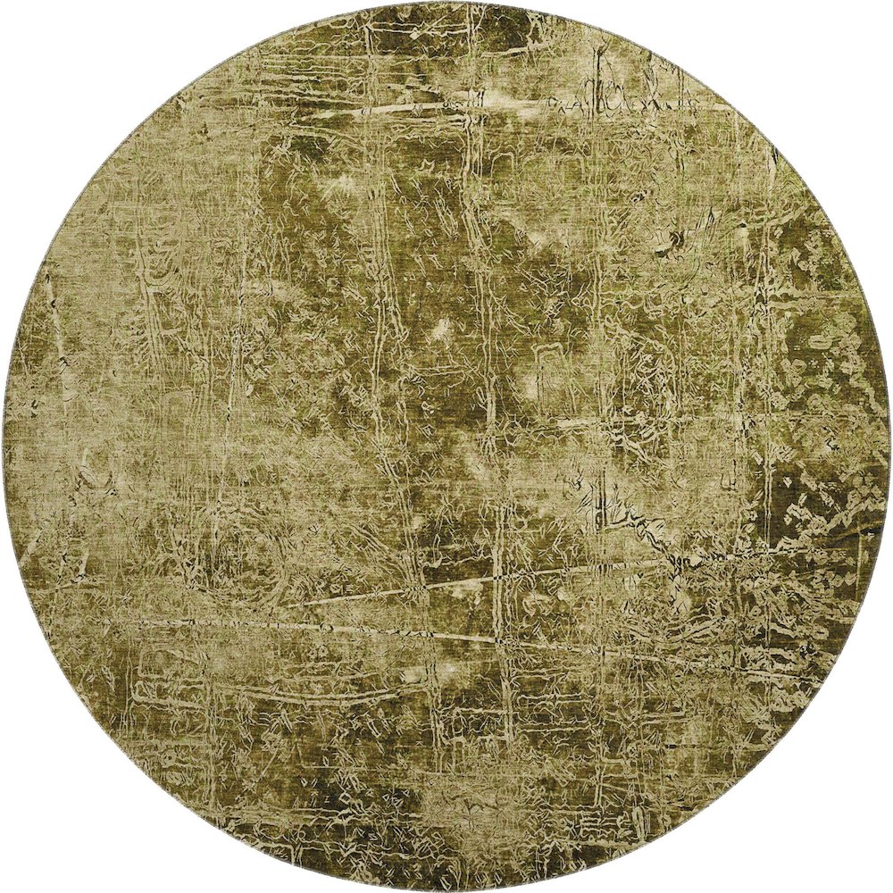 Premium Machine Washable Mayfield  Brown 8' x 8' Round Rug. Picture 1