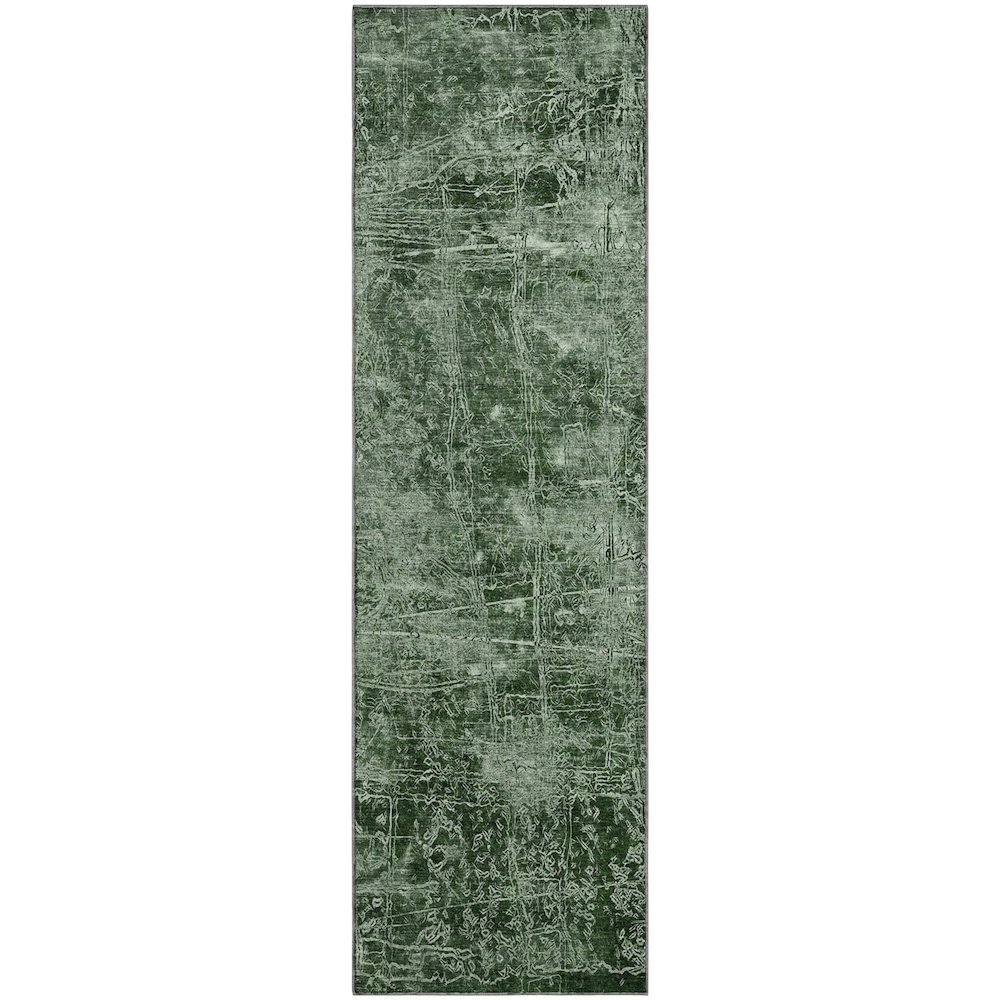 Premium Machine Washable Mayfield  Emerald 2'3" x 7'6" Runner Rug. Picture 1