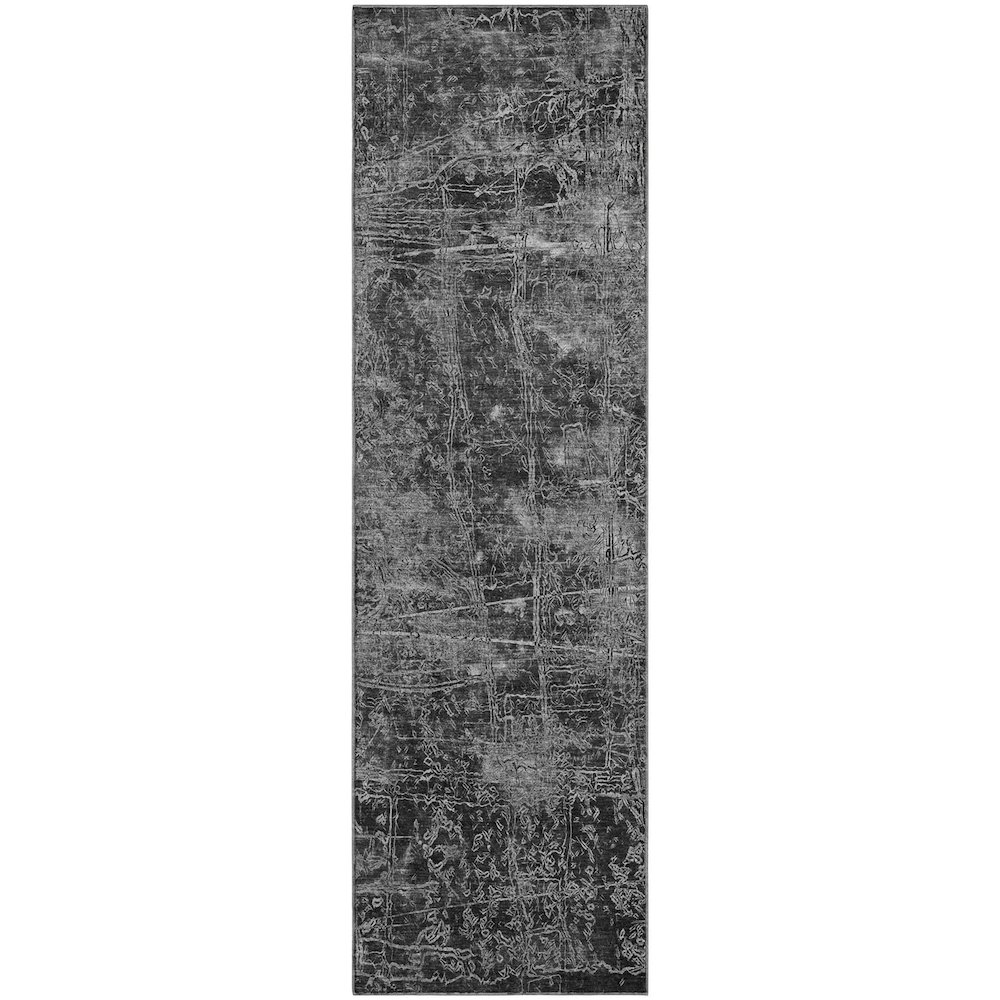 Premium Machine Washable Mayfield  Gray 2'3" x 7'6" Runner Rug. Picture 1