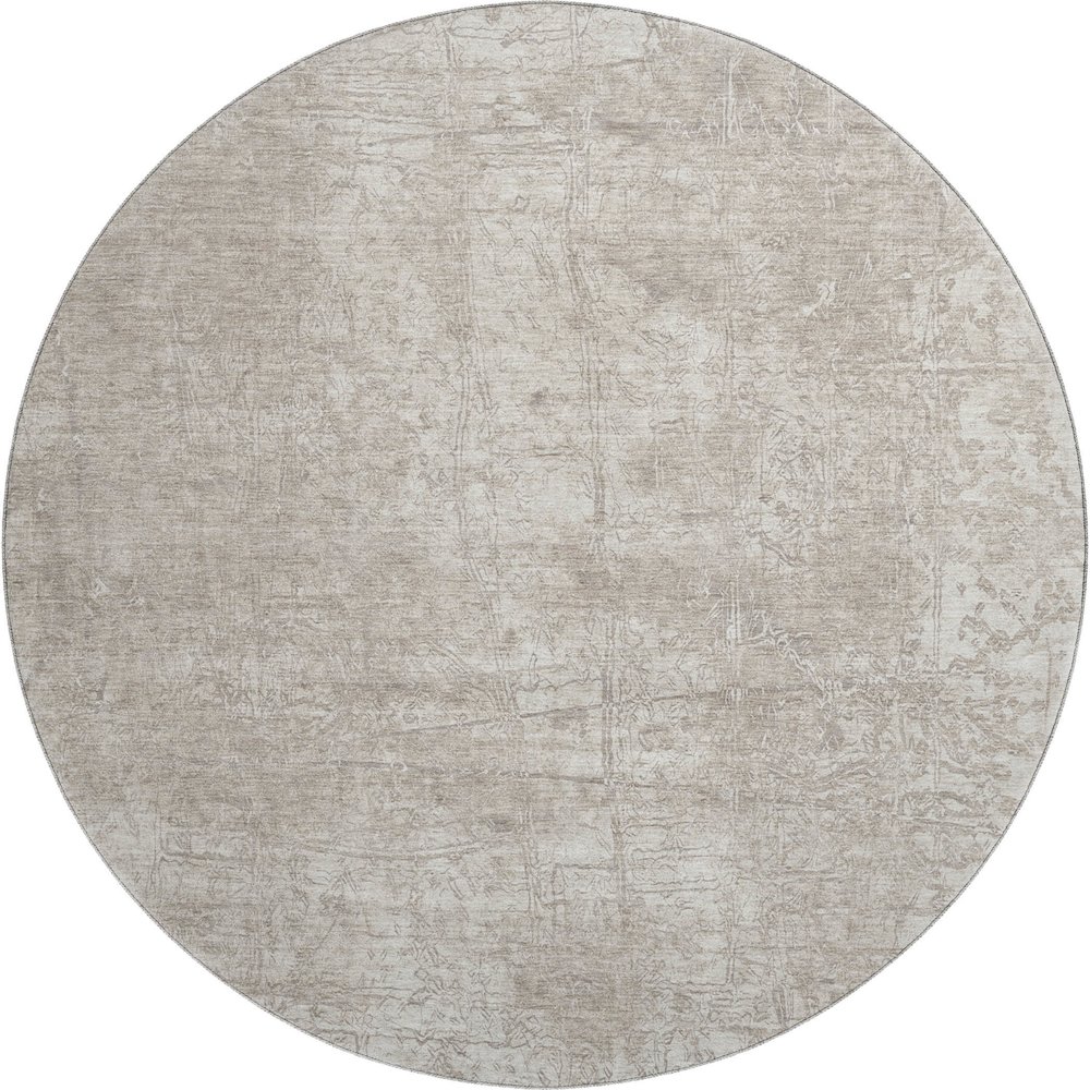 Premium Machine Washable Mayfield  Ivory 8' x 8' Round Rug. Picture 1