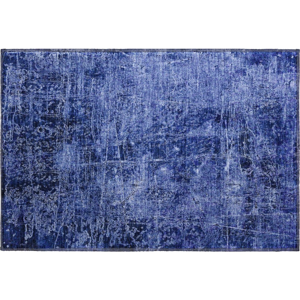 Premium Machine Washable Mayfield  Navy 1'8" x 2'6" Rug. Picture 1