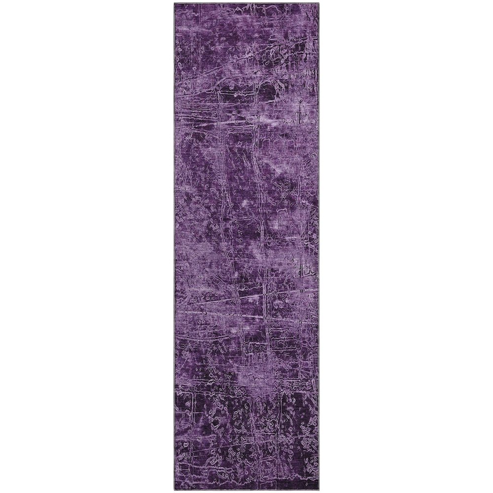 Premium Machine Washable Mayfield  Purple 2'3" x 7'6" Runner Rug. Picture 1