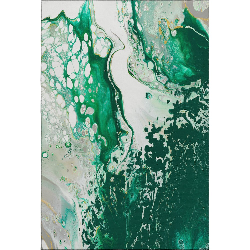 Premium Machine Washable Mayfield  Green 2'6" x 3'10" Rug. Picture 1