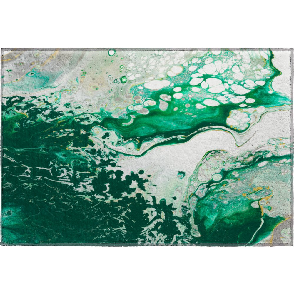 Premium Machine Washable Mayfield  Green 1'8" x 2'6" Rug. Picture 1