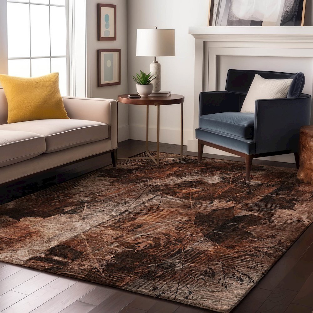 Premium Machine Washable Mayfield  Paprika 2'6" x 3'10" Rug. Picture 5